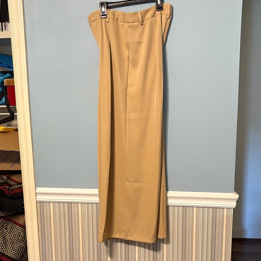 SHEIN Tan High-Waist Maxi Skirt